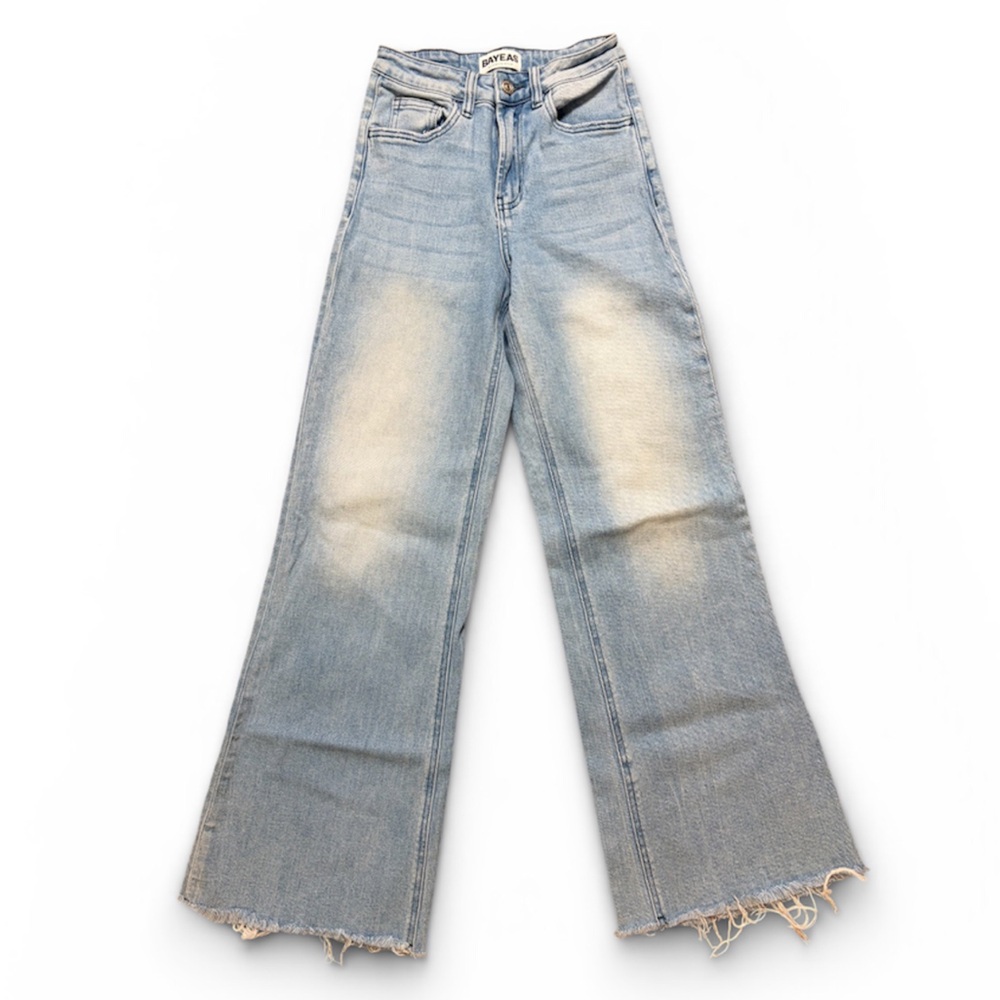 High-Rise Light Wash Wide-Leg Jeans Bayeas